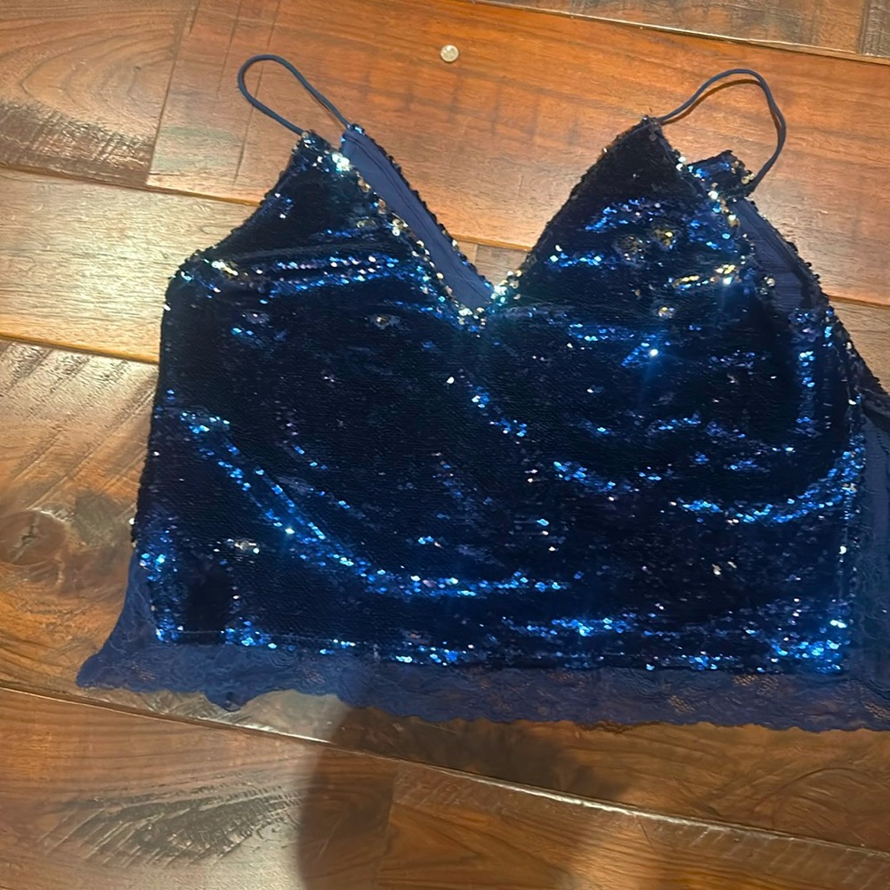 Women’s navy sequined cami